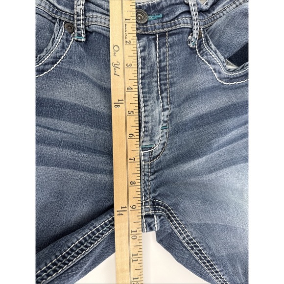 BKE Jake Jeans Men 32S Blue Bootcut Double Stitching Embroidered Pockets Denim - Picture 4 of 13